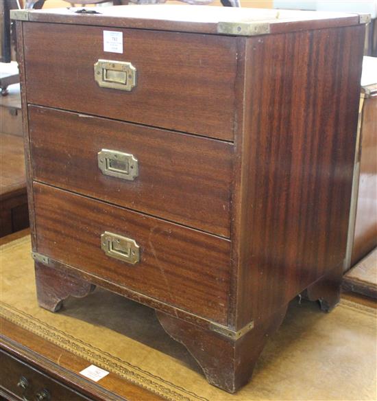 Small leather top brass bound chest